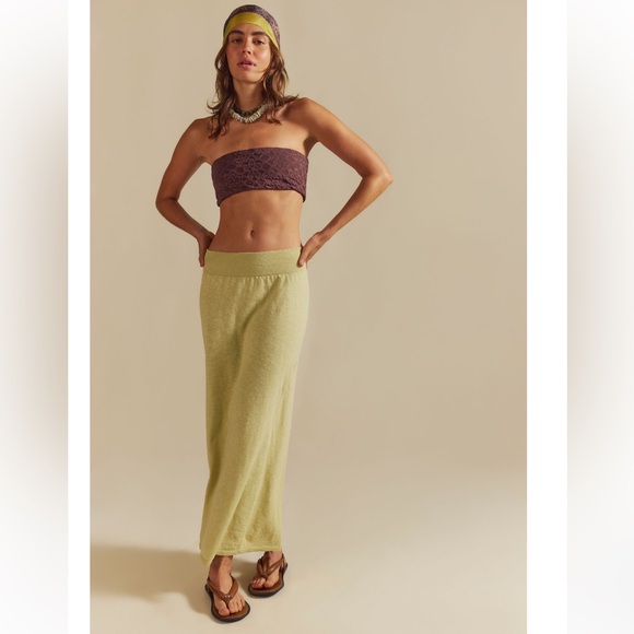 FREE PEOPLE Isabella Sweater Skirt Set, Lemongrass, NWT, sizes M & L - Picture 4 of 5